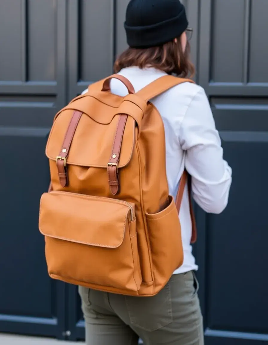 Sac à dos homme cuir couleur tan usage urbain