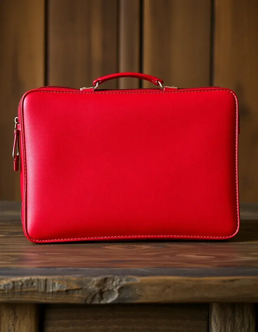 Porte-documents cuir rouge business homme