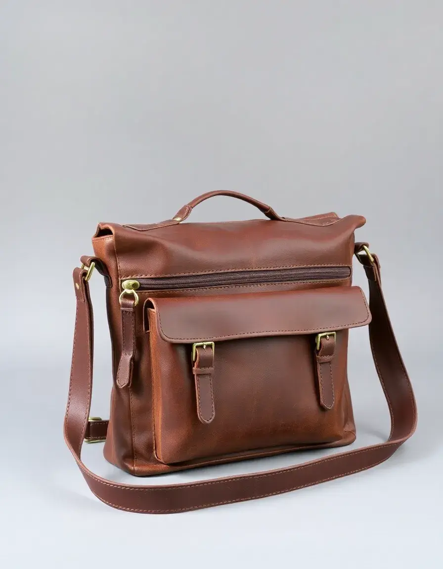 Sac messager homme cuir vintage vieilli
