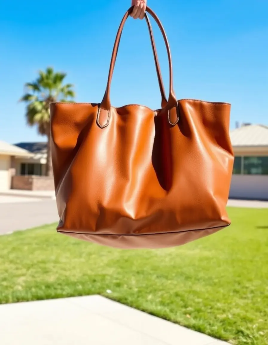 Grand sac tote homme cuir couleur sable
