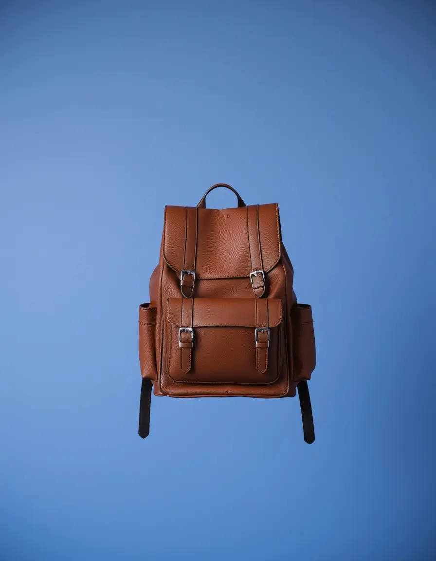 Sac à dos en cuir marron vintage élégant
