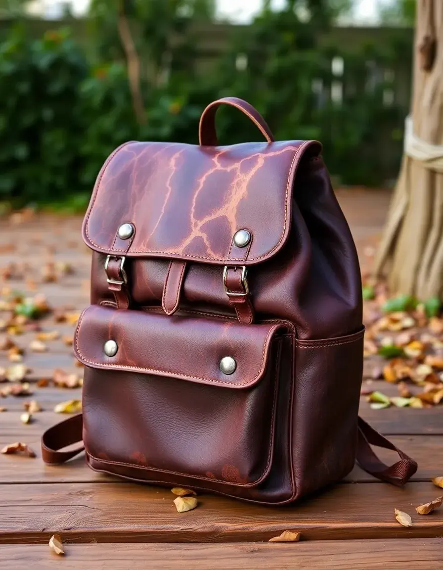 Sac à dos en cuir vieilli vintage