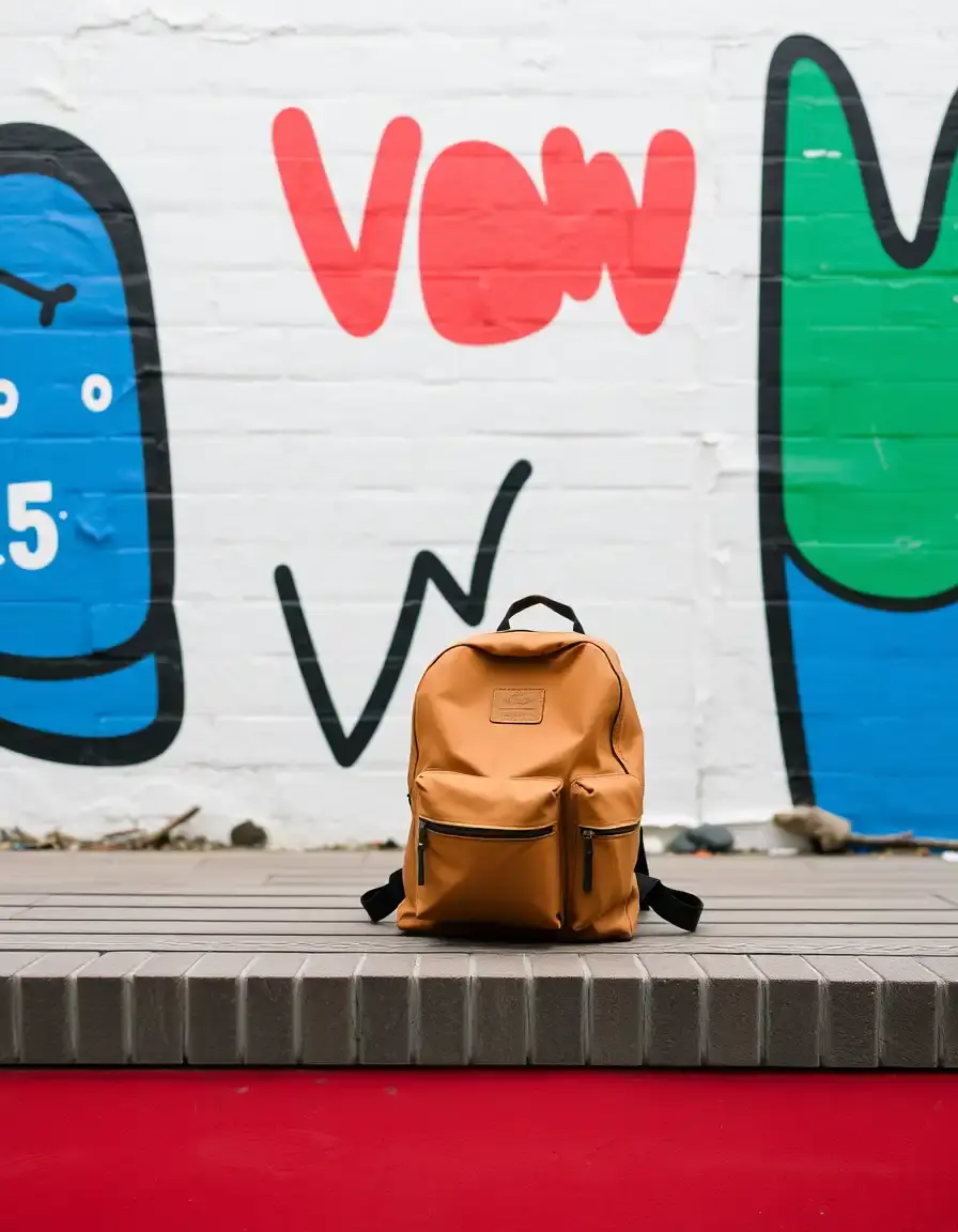 Sac à dos décontracté en cuir marron pour homme
