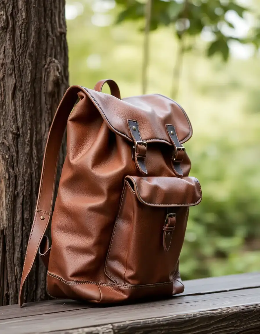 Sac à dos vintage en cuir vieilli pour homme