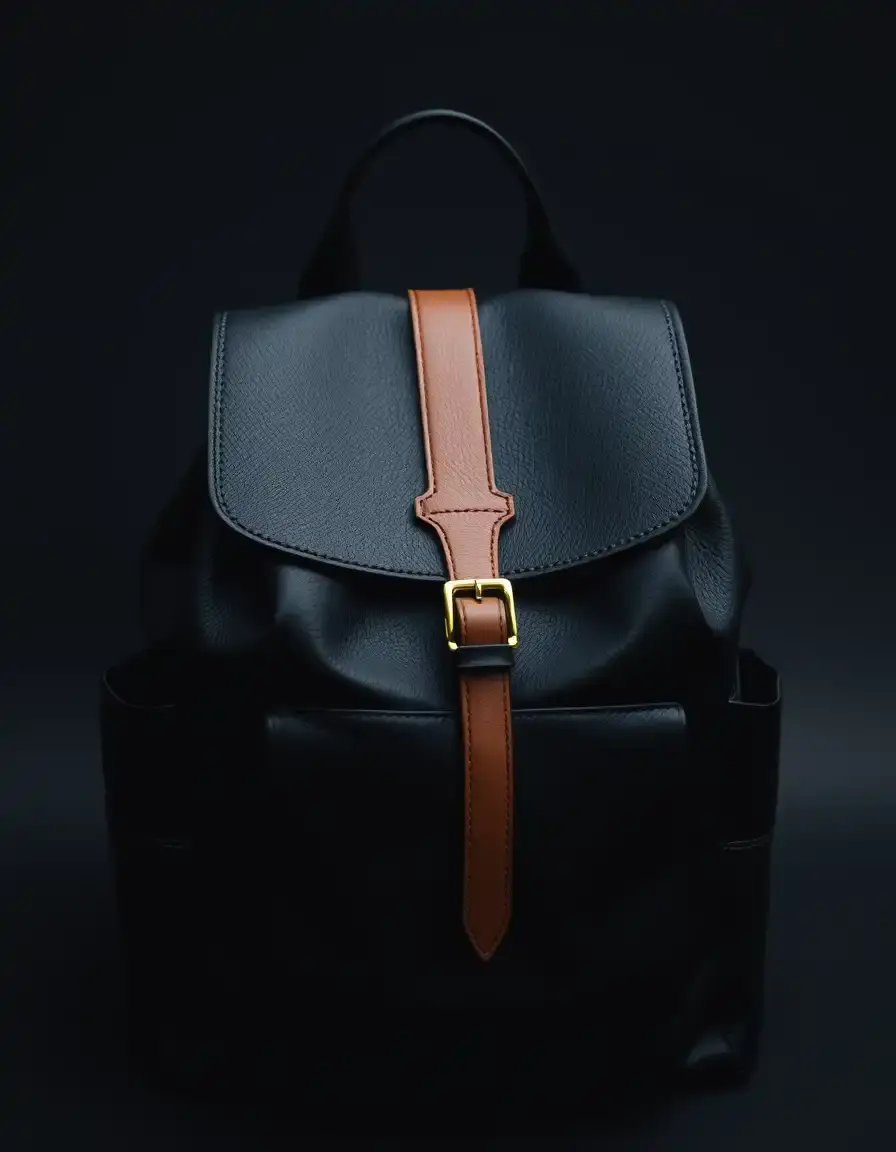 Sac à dos femme en cuir noir élégant et moderne