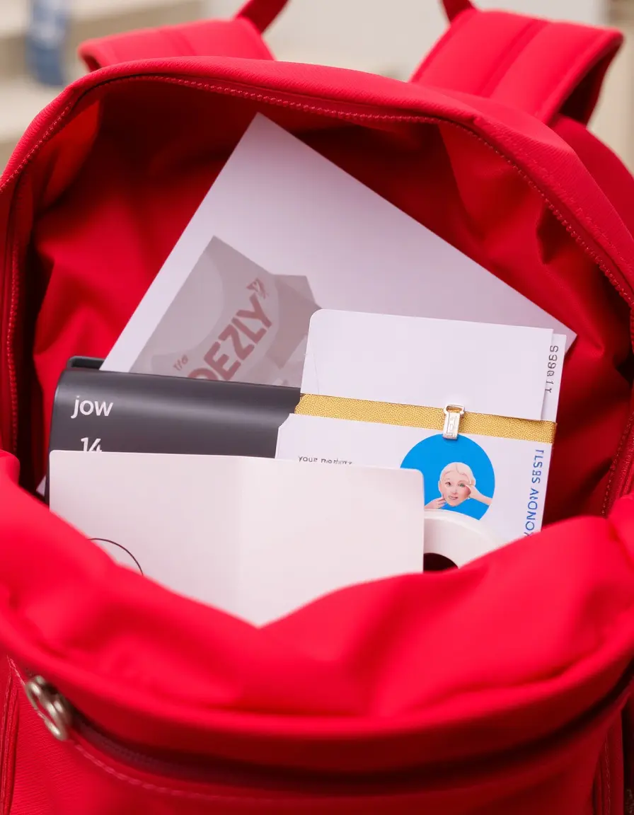 Sac à dos mode en cuir rouge avec détails