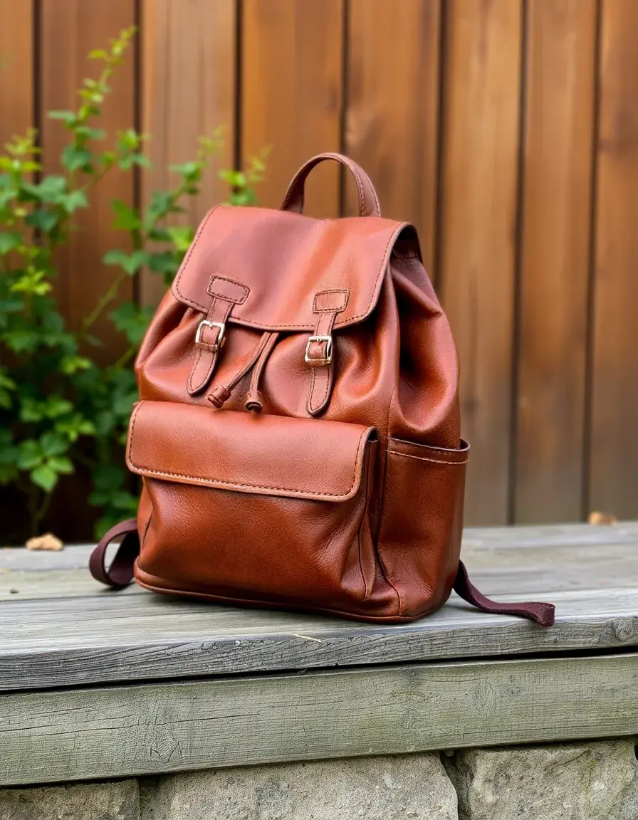 Sac à dos en cuir vintage vieilli pour femme