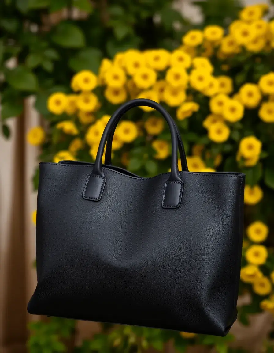 Sac cabas en cuir noir pour femme style chic et pratique
