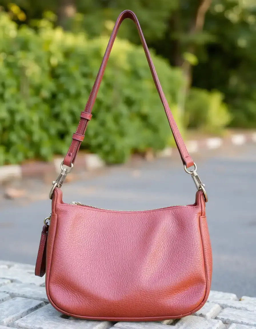 Petit sac bandoulière en cuir marron vintage