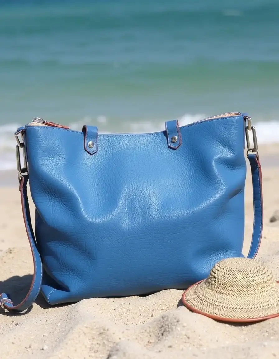 Sandales de plage cuir bleu style décontracté