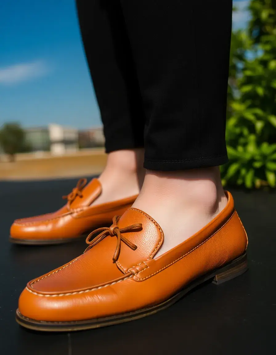 Sandales plates en cuir marron confortables pour femme