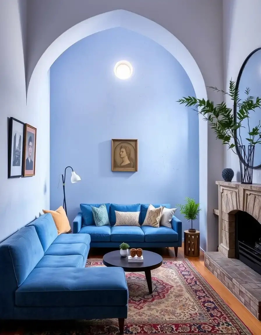 Sandales confort en cuir bleu avec support de voûte plantaire