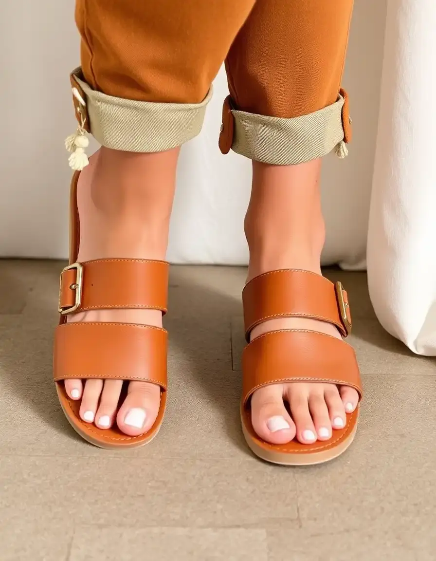 Mules hommes cuir couleur tan décontractées