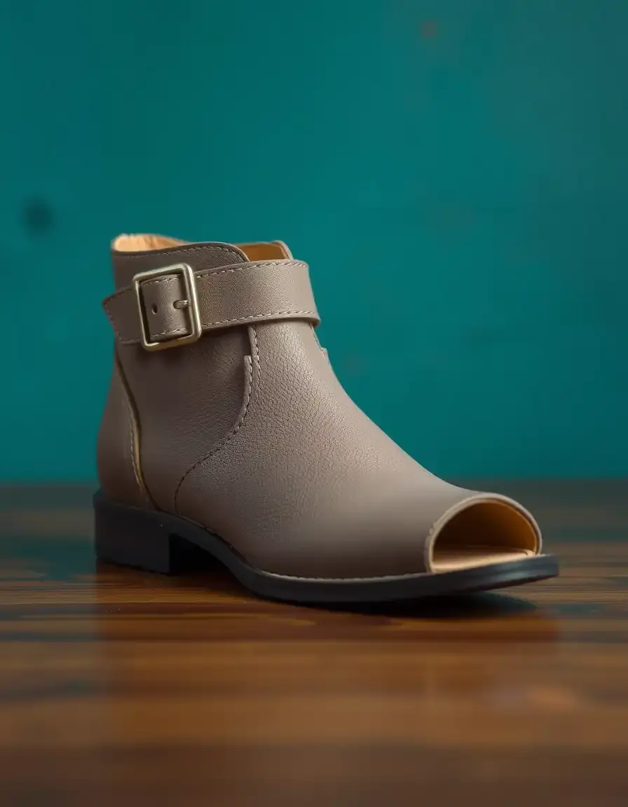 Sandales hommes cuir avec bride cheville grise