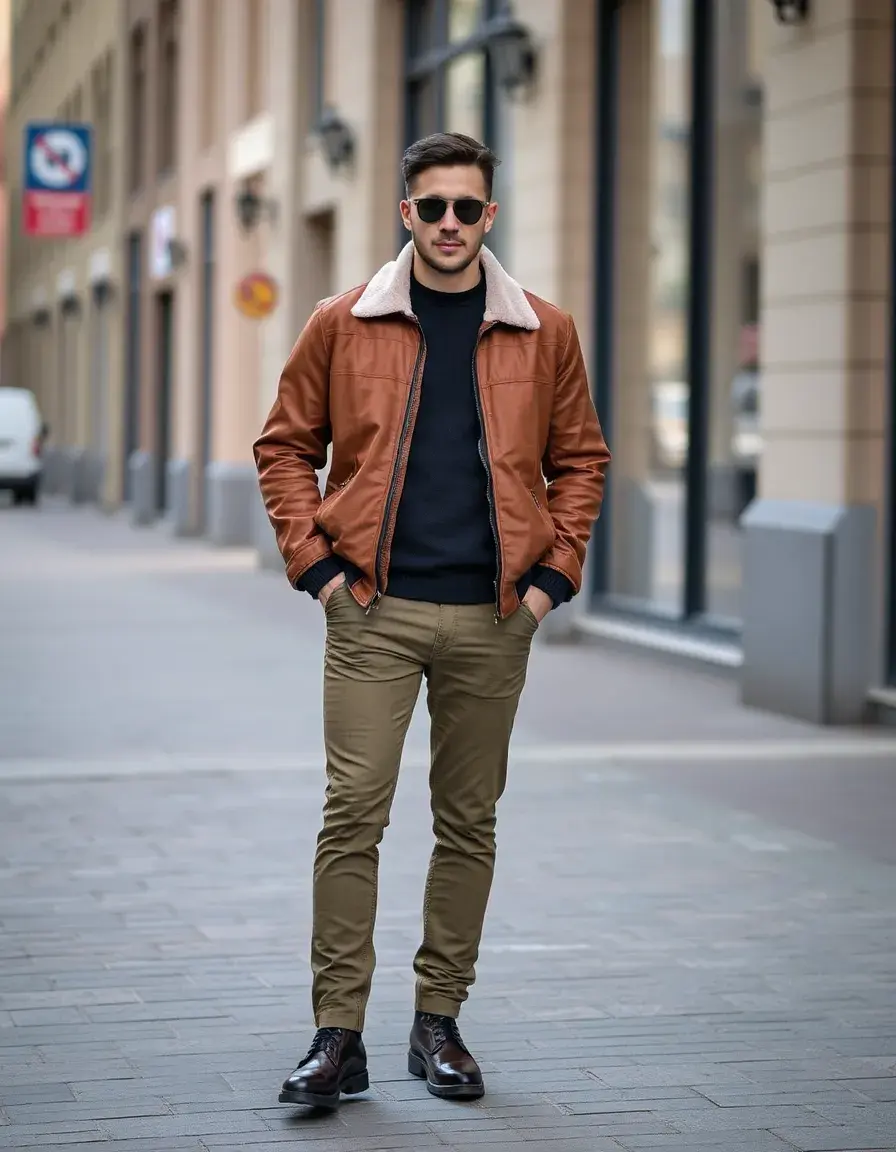 Blouson bomber femme en cuir marron vintage