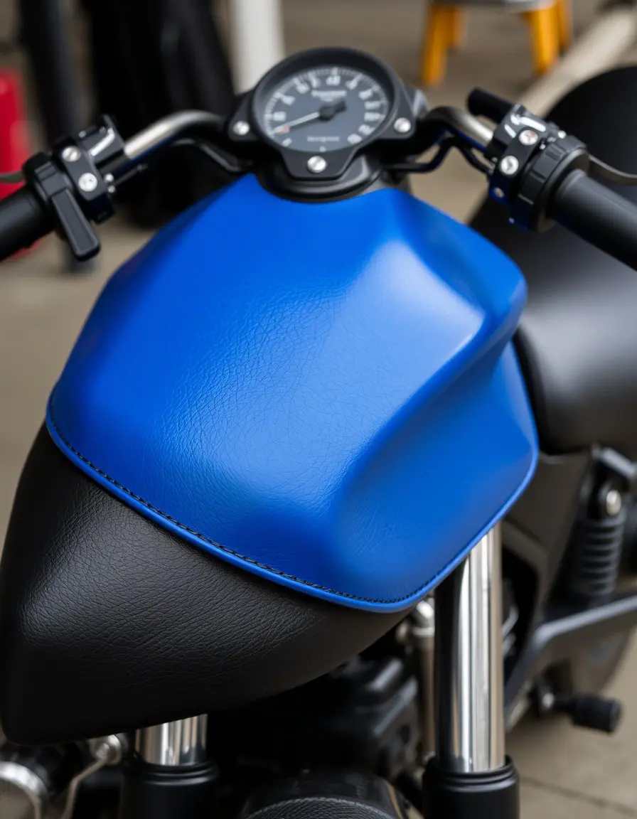 Veste de course en cuir bleu pour homme