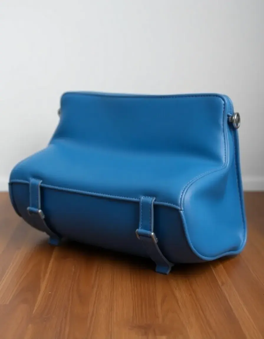 Baskets rétro en cuir bleu pour homme
