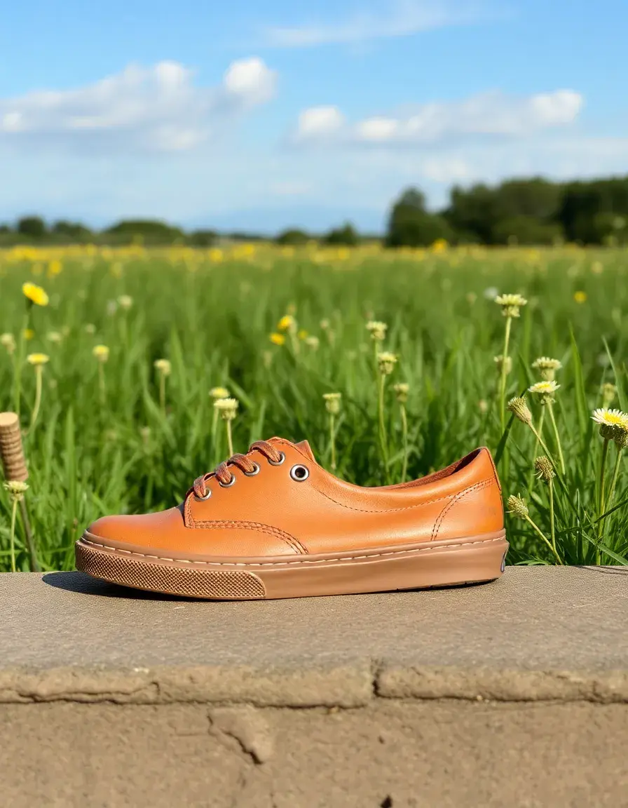 Basket homme cuir fauve basse style casual