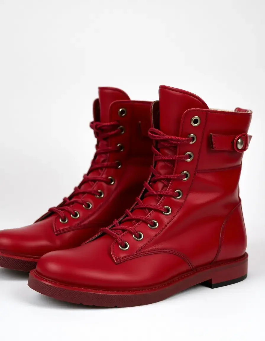 Basket homme cuir rouge montante design sport