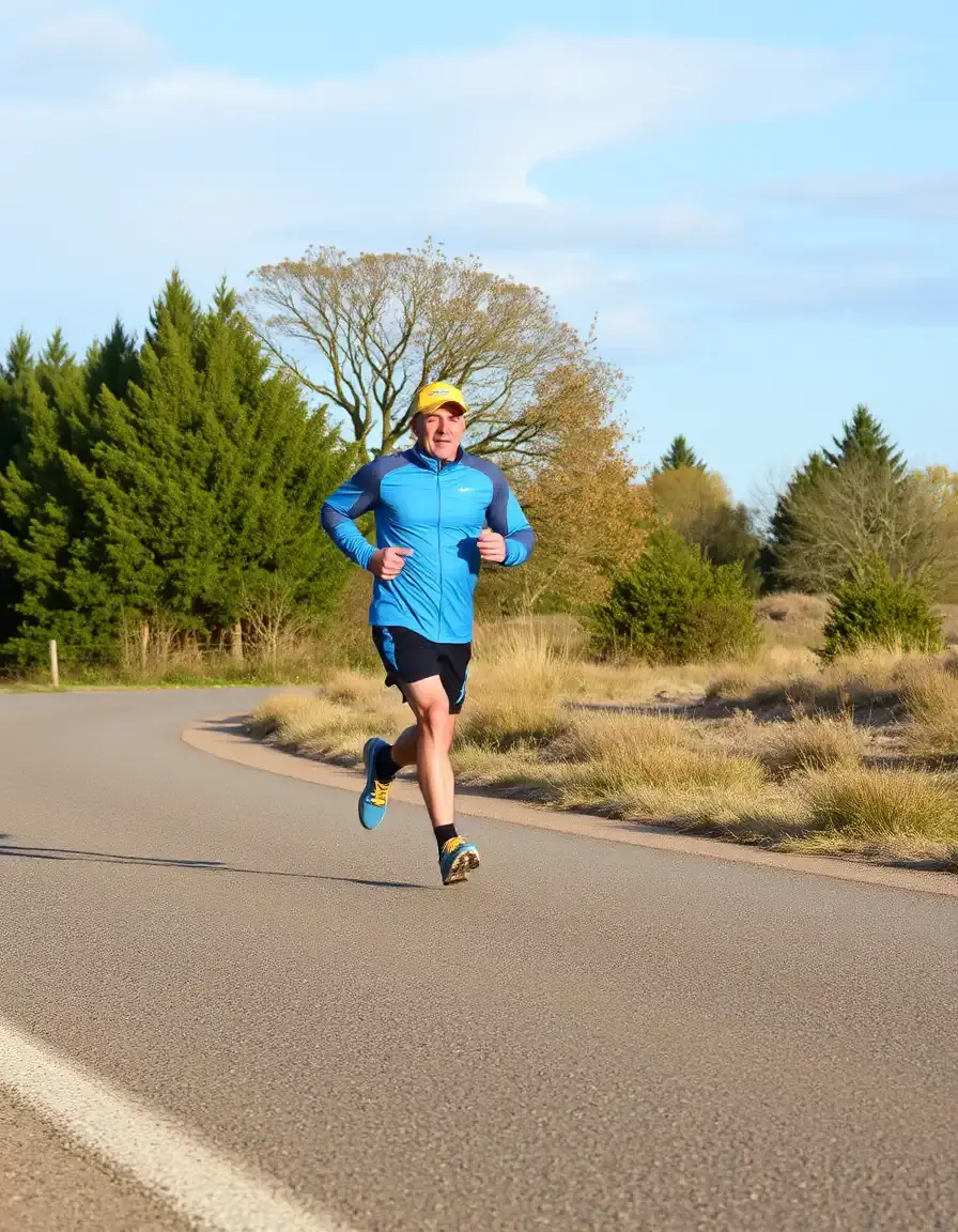 Sneakers homme cuir bleu style running