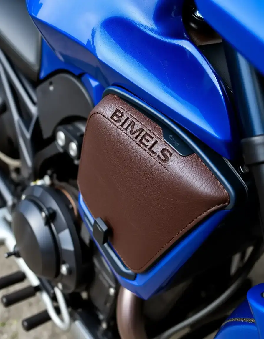 Veste cuir moto homme bleu marine
