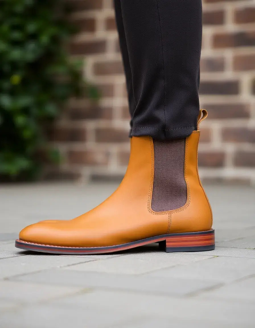 Bottines Chelsea femme cuir tan avec élastique latéral