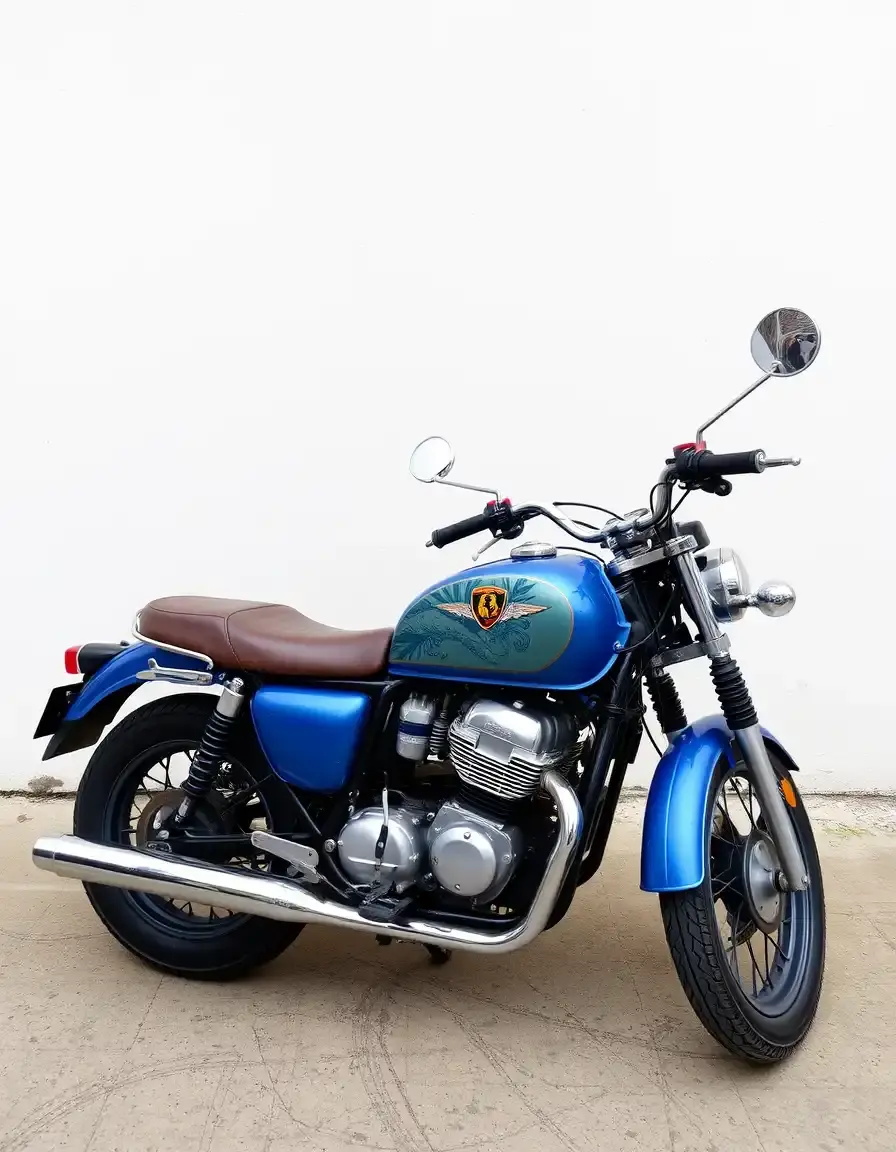 Bottes de moto homme en cuir bleu