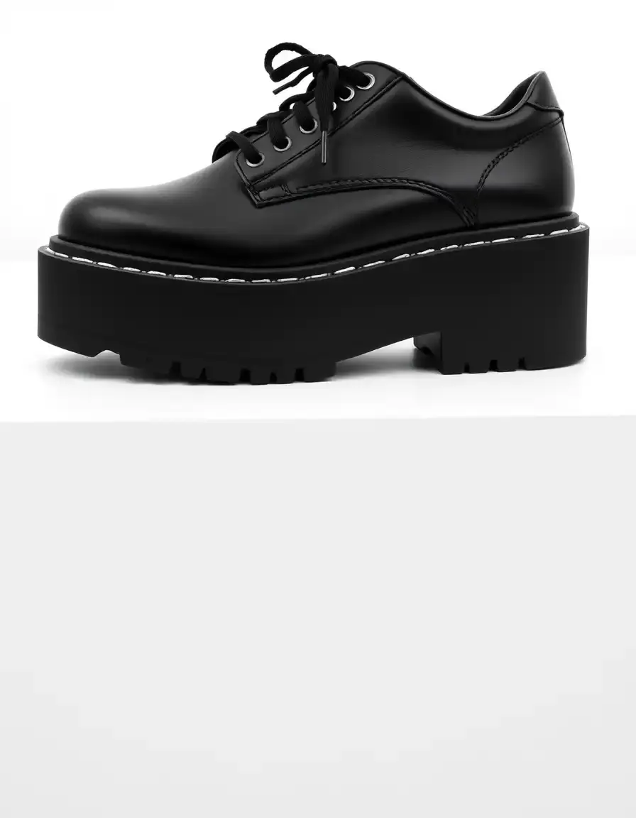 Bottes à plateforme en cuir noir tendance