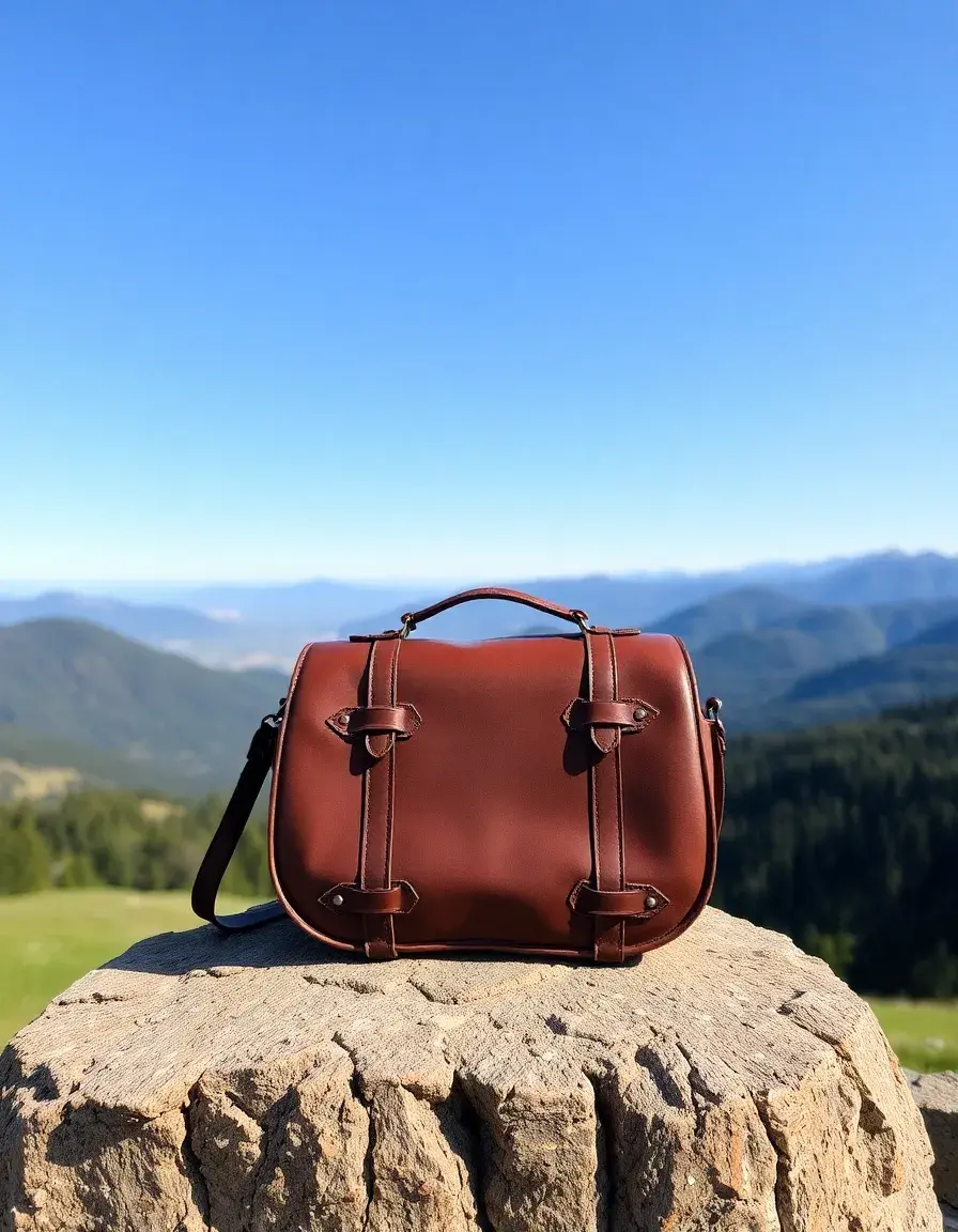 Sac en cuir de forme cylindrique style tonneau