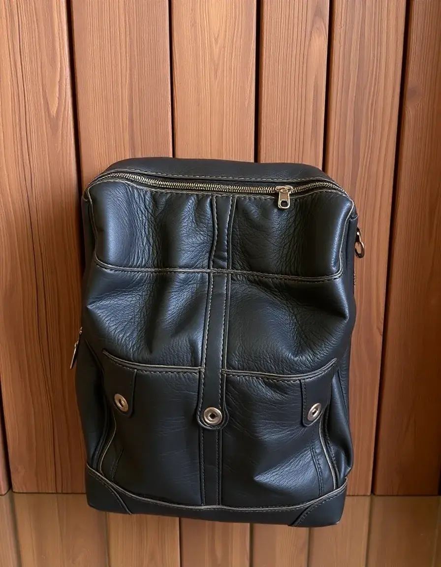 Botte vintage cuir noir femme