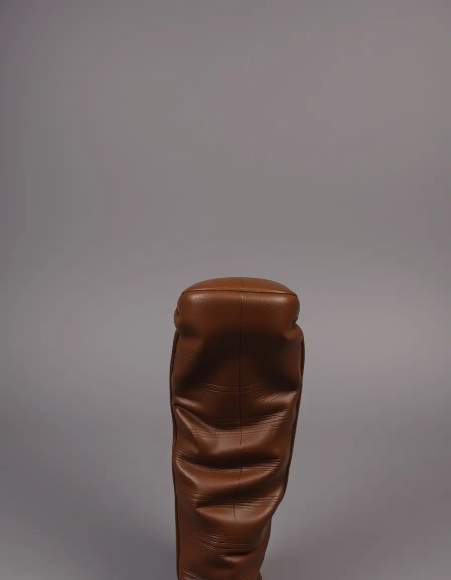 Bottes hautes en cuir marron arrivant au genou