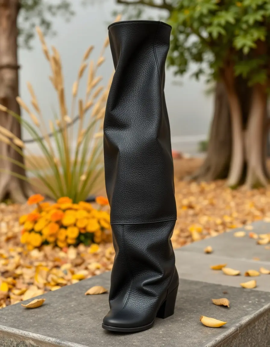 Bottes hautes en cuir noir pour femme style classique