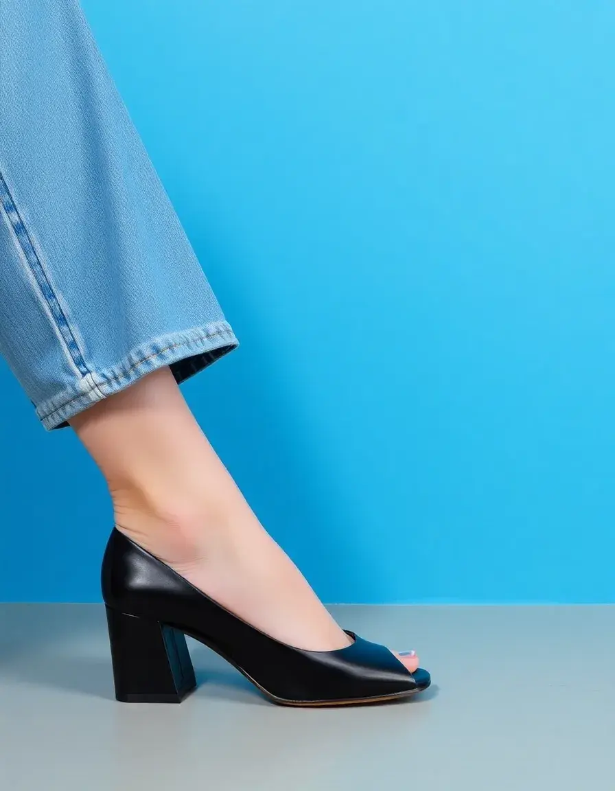 Bottes cuir noir à talon bloc pour femme