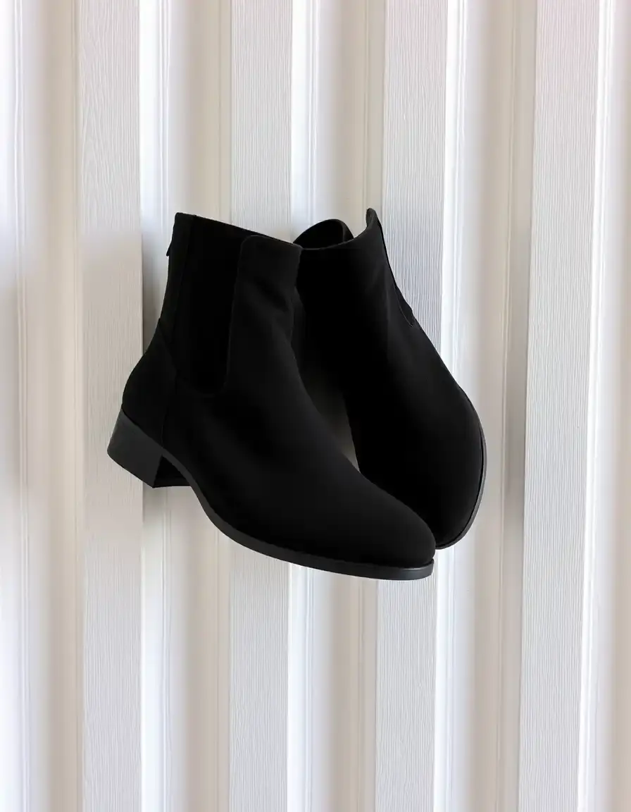 Bottes en daim noir texture velours