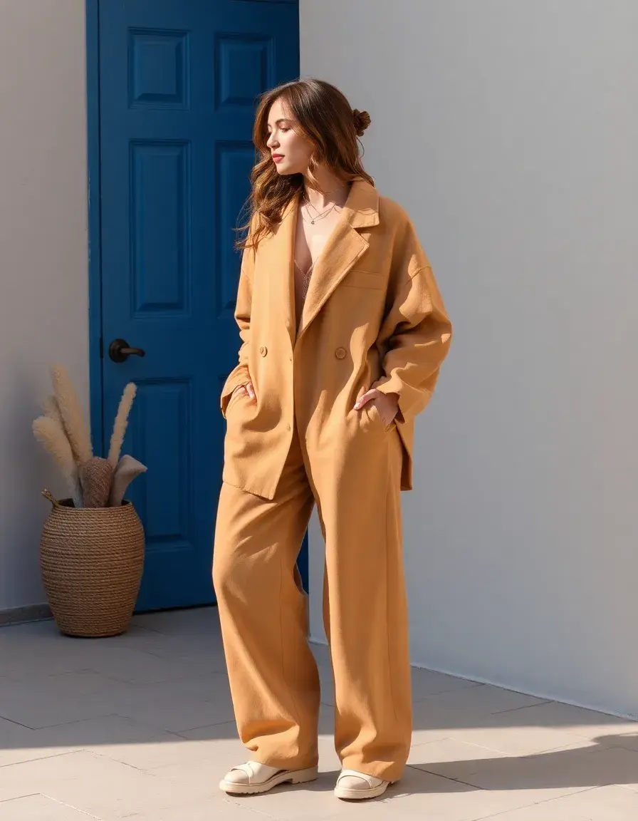 Bottes plissées en cuir souple couleur tan