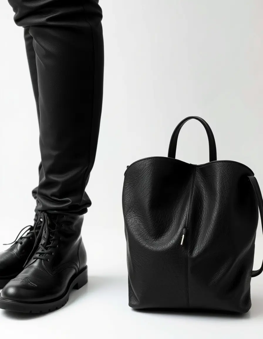 Bottes de pluie élégantes en cuir noir pour femme