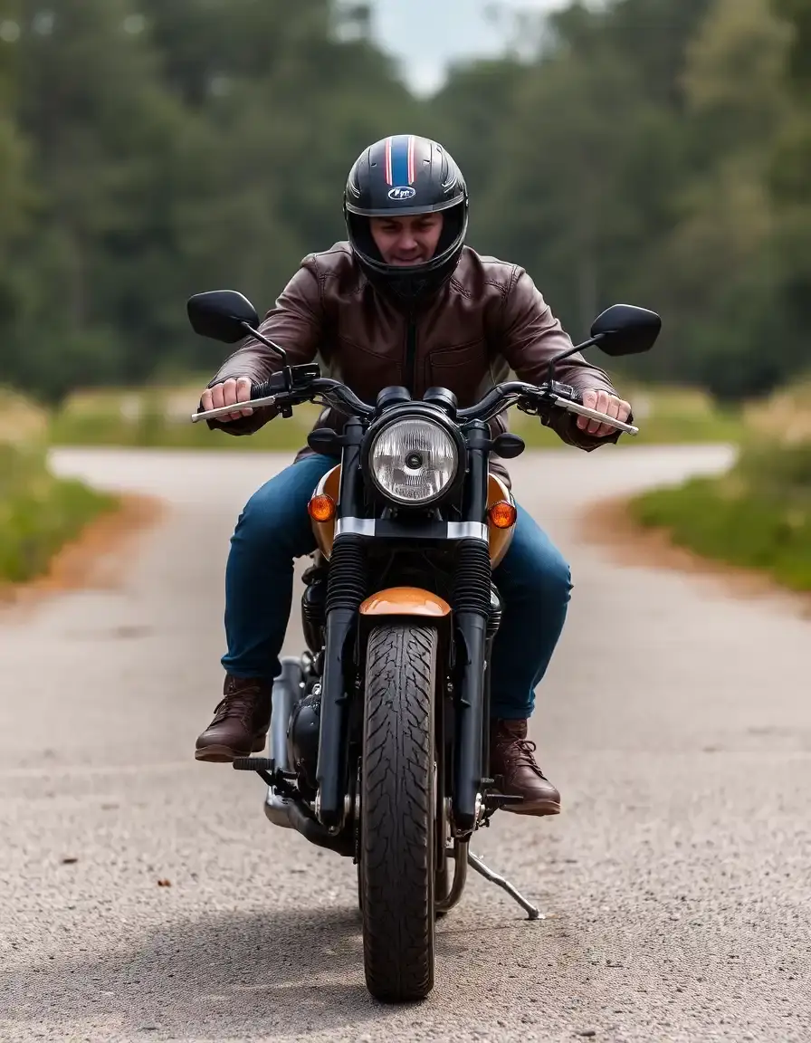 Bottes style motard en cuir marron avec boucles métalliques