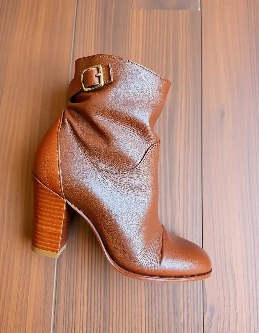 Bottes talons cuir marron femme chic