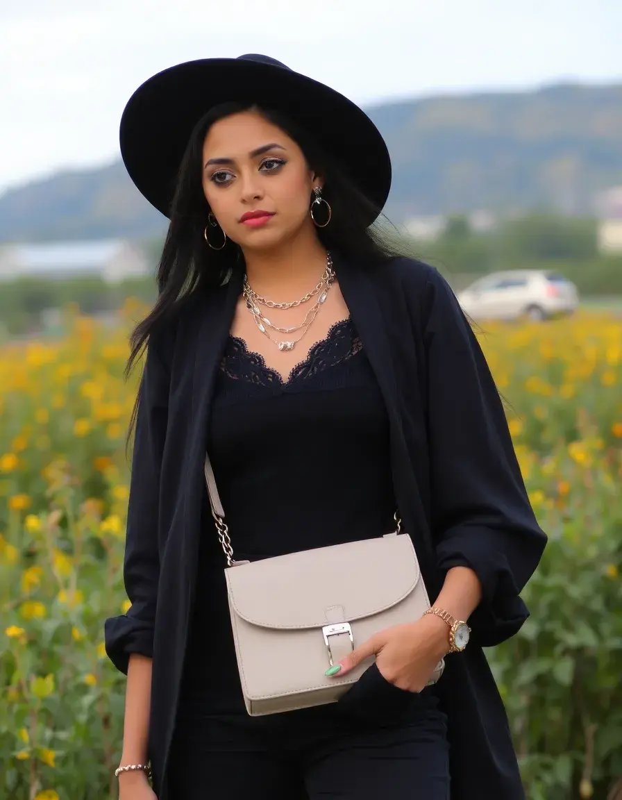 Bottine noir cuir fashion haut de gamme