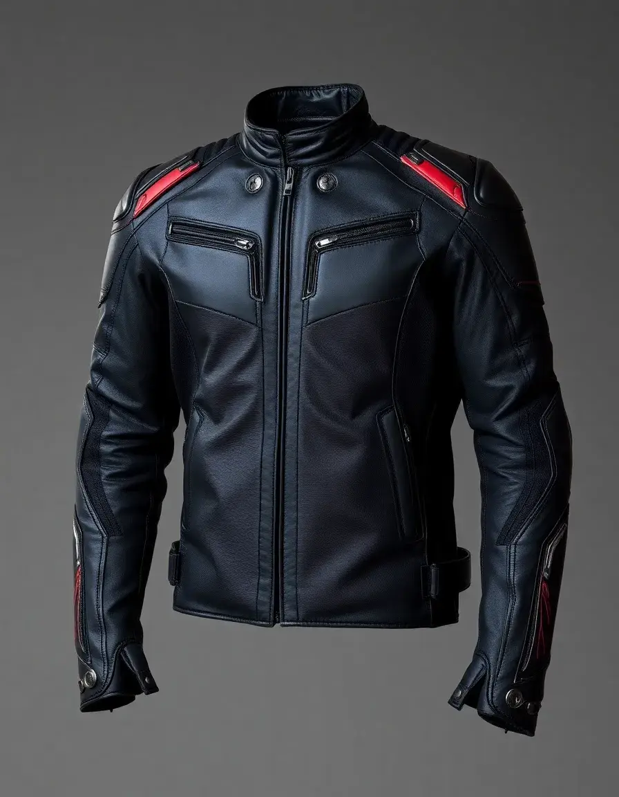 Blouson moto cuir homme avec protections intégrées look robuste