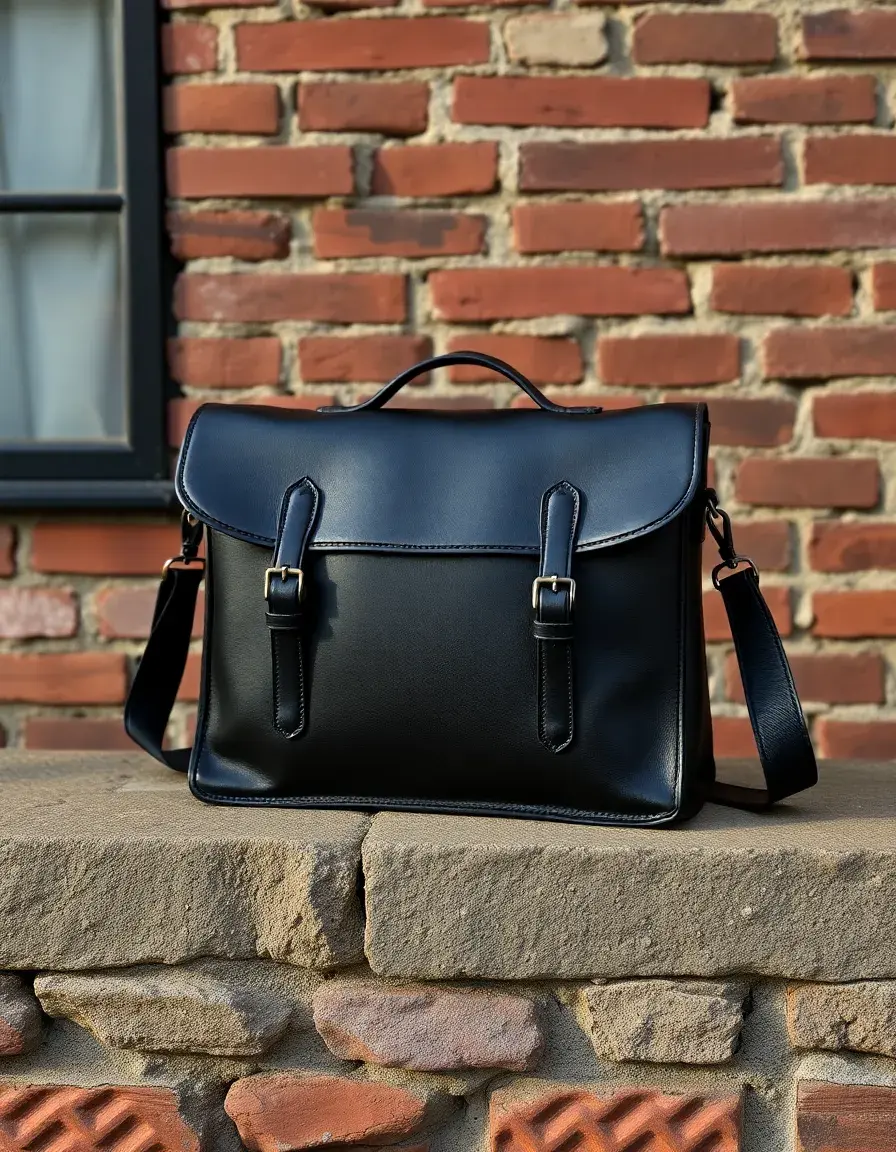 Sacoche homme cuir noir style messenger