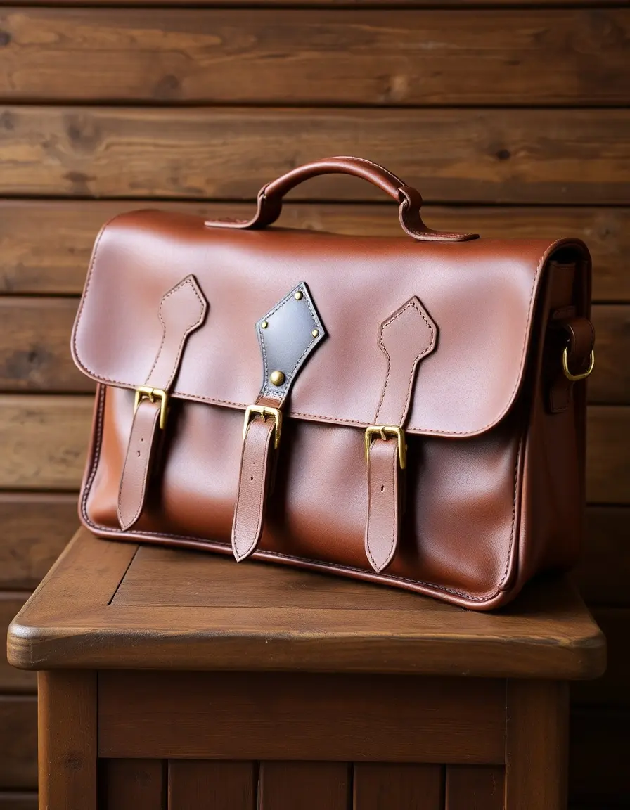 Sacoche vintage homme en cuir vieilli