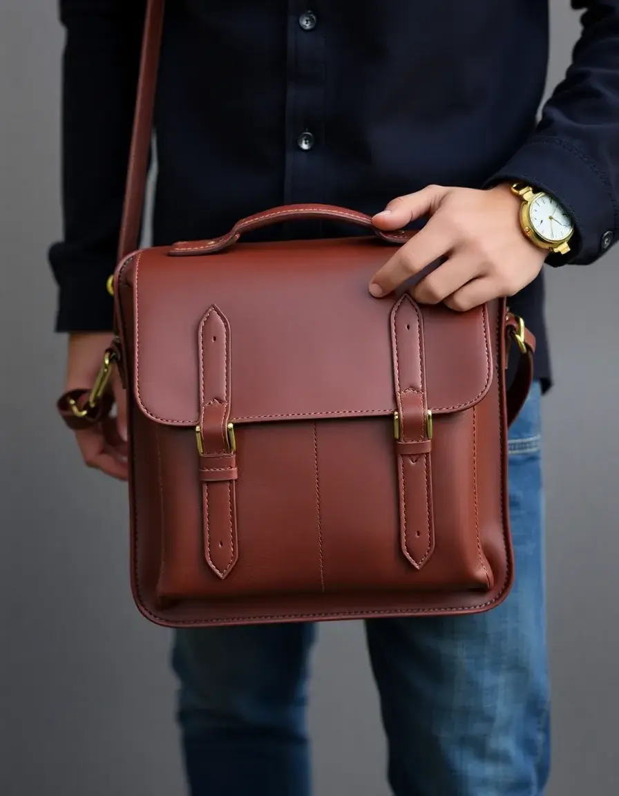 Petite sacoche homme cuir compacte