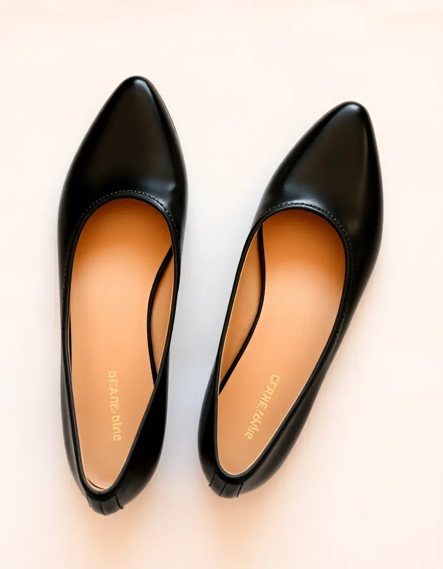 Bottines plates confortables en cuir noir véritable