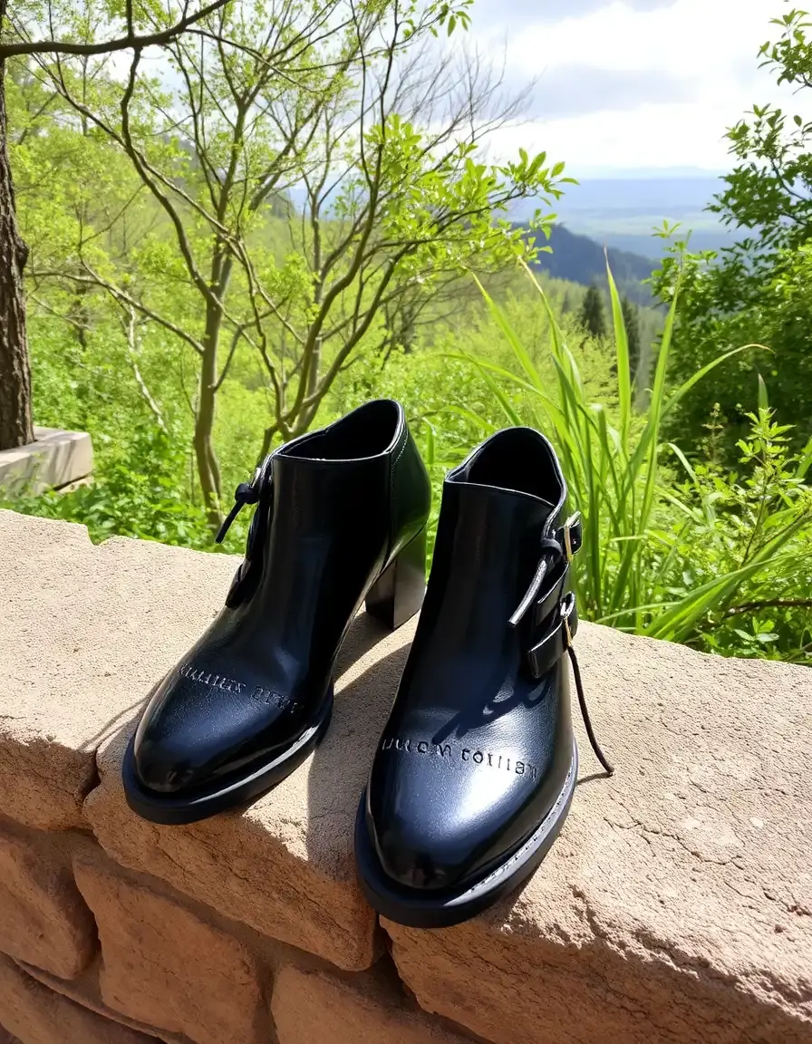 Paire de bottines noire cuir élégantes pour femme style classique