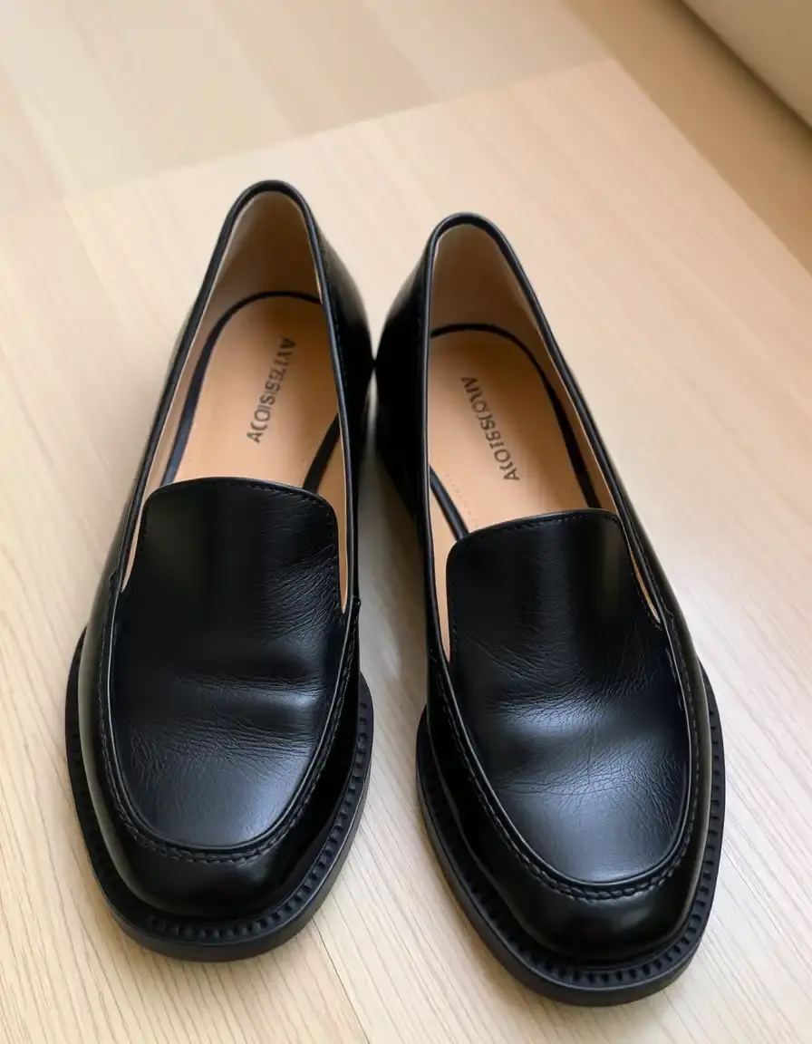 Bottines noires plates en cuir véritable confort quotidien