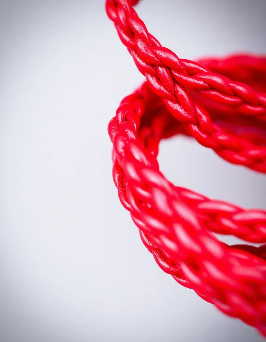 Bracelet en cuir tressé rouge élégant