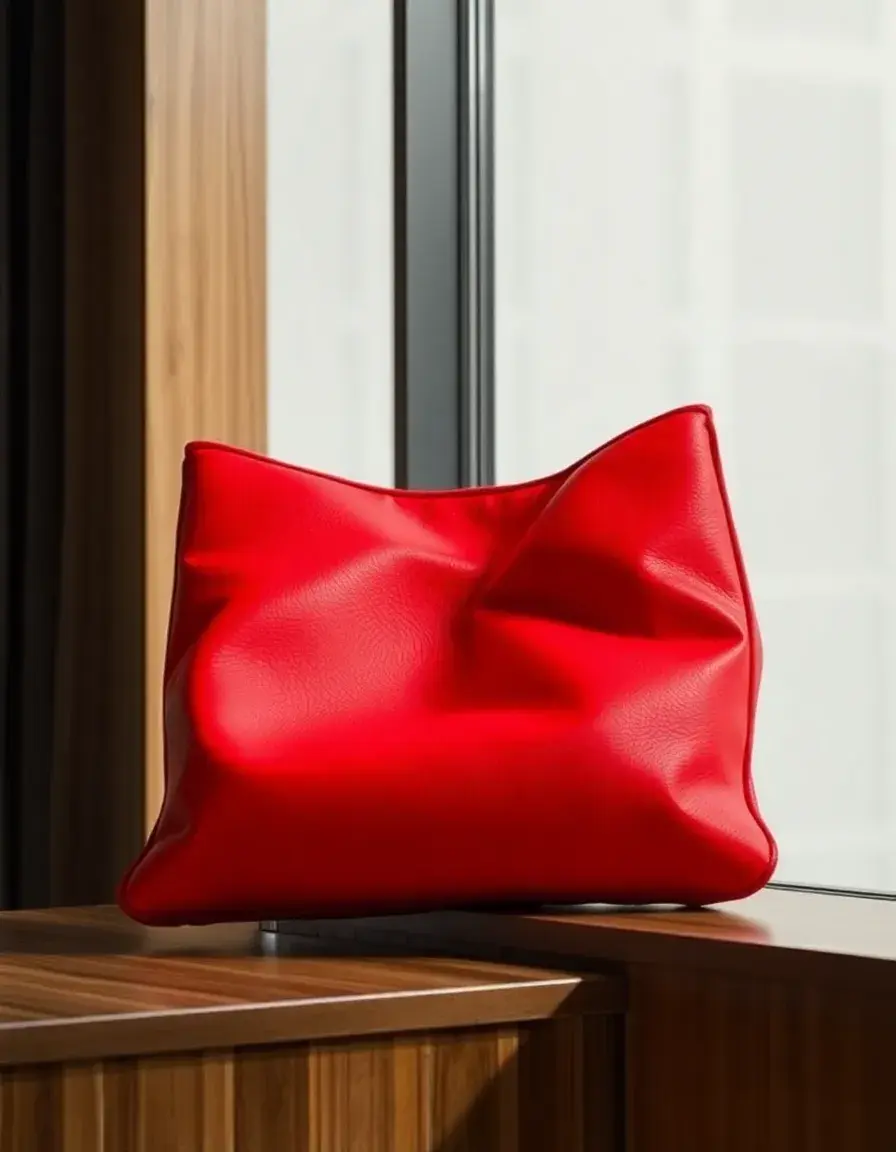 Canapé d'angle moderne en cuir rouge vif
