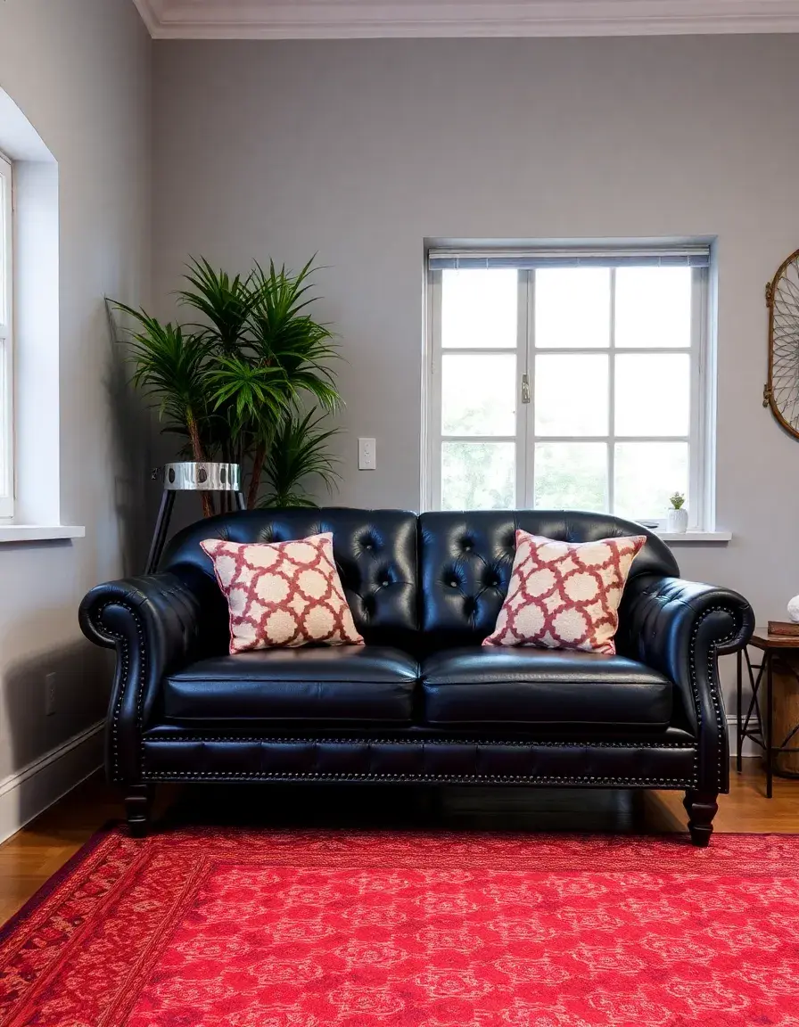 Canapé cuir 2 places noir design loveseat