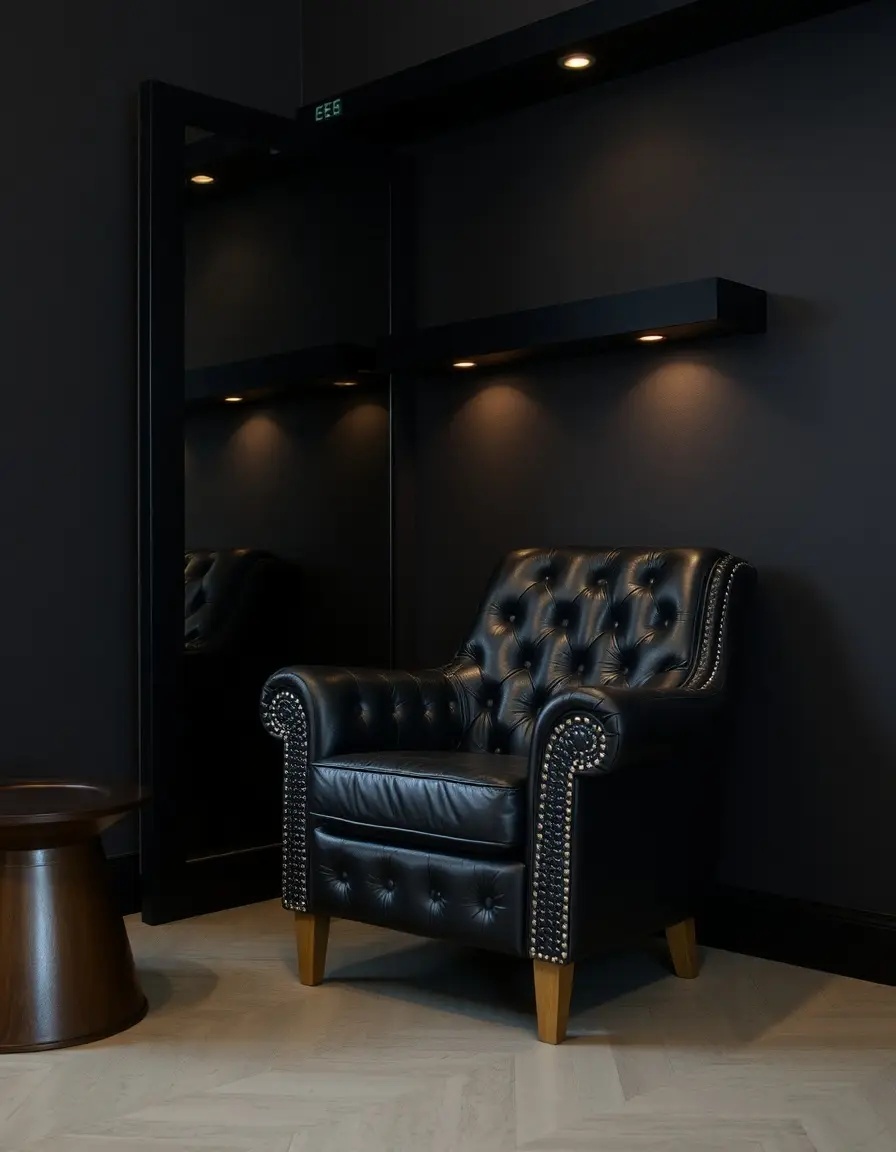 Canapé cuir en angle noir design moderne